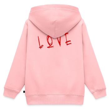 VALENTINSTAG. Junggesellinnenabschied. ICH LIEBE DICH. ICH LIEBE DICH. LIEBE - Kinder Premium Organic Zip Hoodie - Rosa - Hinten - AI Model Kid Female (0cm)