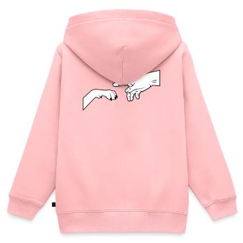 Hundepfote - gib Pfote - Kinder Premium Organic Zip Hoodie - Rosa - Hinten - AI Model Kid Female (0cm)