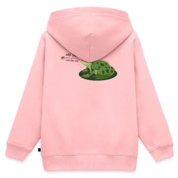 Hab dich - ganz doll lieb – Frosch Cartoon - Sweat Premium à capuche zippé enfant bio - rose - Dos - AI Model Kid Female (0cm)
