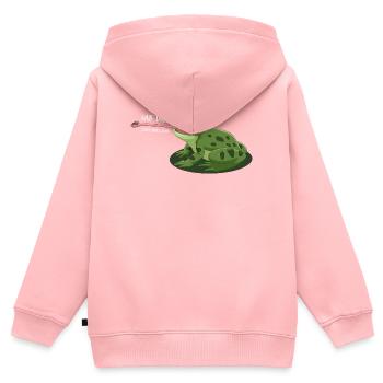 Hab dich - ganz doll lieb – Frosch Cartoon - Sweat Premium à capuche zippé enfant bio - rose - Dos - AI Model Kid Female (0cm)