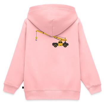 Kranich - Kinder Premium Organic Zip Hoodie - Rosa - Hinten - AI Model Kid Female (0cm)