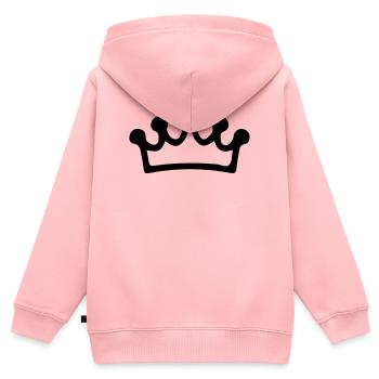 Krone Symbolik - Kinder Premium Organic Zip Hoodie - Rosa - Hinten - AI Model Kid Female (0cm)