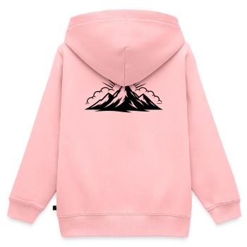 Montagnes Nuages Sommets - Sweat Premium à capuche zippé enfant bio - rose - Dos - AI Model Kid Female (0cm)