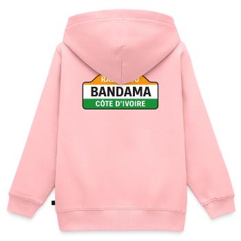 Bandama - Kinder Premium Organic Zip Hoodie - Rosa - Hinten - AI Model Kid Female (0cm)
