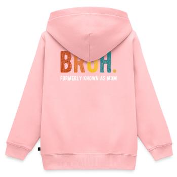 Bruh, früher bekannt als Mom Retro Humor - Kinder Premium Organic Zip Hoodie - Rosa - Hinten - AI Model Kid Female (0cm)