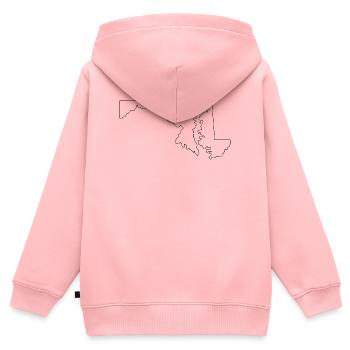 Carte du Maryland - Sweat Premium à capuche zippé enfant bio - rose - Dos - AI Model Kid Female (0cm)
