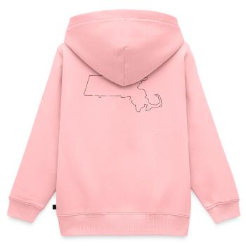 Massachusetts-Gliederungskarte - Kinder Premium Organic Zip Hoodie - Rosa - Hinten - AI Model Kid Female (0cm)