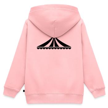 Zirkuszelt-Karneval - Kinder Premium Organic Zip Hoodie - Rosa - Hinten - AI Model Kid Female (0cm)