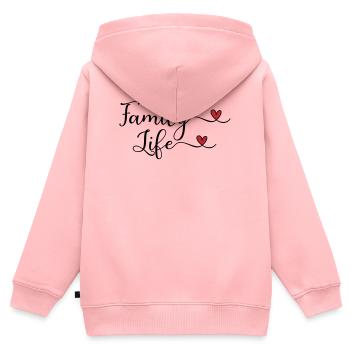Familie - Kinder Premium Organic Zip Hoodie - Rosa - Hinten - AI Model Kid Female (0cm)