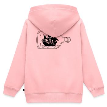 Piratenschiff in der Flasche - Kinder Premium Organic Zip Hoodie - Rosa - Hinten - AI Model Kid Female (0cm)