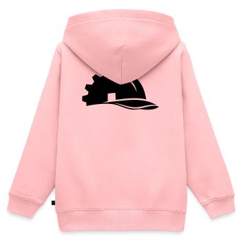 Bauarbeiter Helm Zahnrad und Haus - Kinder Premium Organic Zip Hoodie - Rosa - Hinten - AI Model Kid Female (0cm)