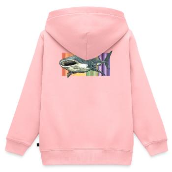 Requin-baleine Rhincodon typus - Sweat Premium à capuche zippé enfant bio - rose - Dos - AI Model Kid Female (0cm)