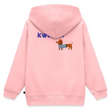 Croissant Pardoie: Dackel französisch - Kinder Premium Organic Zip Hoodie - Rosa - Hinten - AI Model Kid Female (0cm)