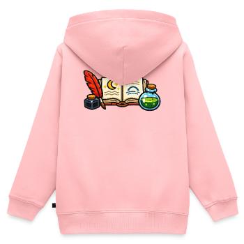 Mondschein Bibliothek der Alchemie - Kinder Premium Organic Zip Hoodie - Rosa - Hinten - AI Model Kid Female (0cm)