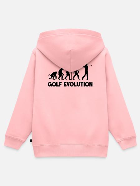 Golf Evolution - Kinder Premium Organic Zip Hoodie - Rosa