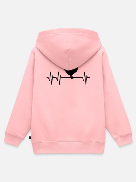 Huhn Herzschlag - Kinder Premium Organic Zip Hoodie - Rosa