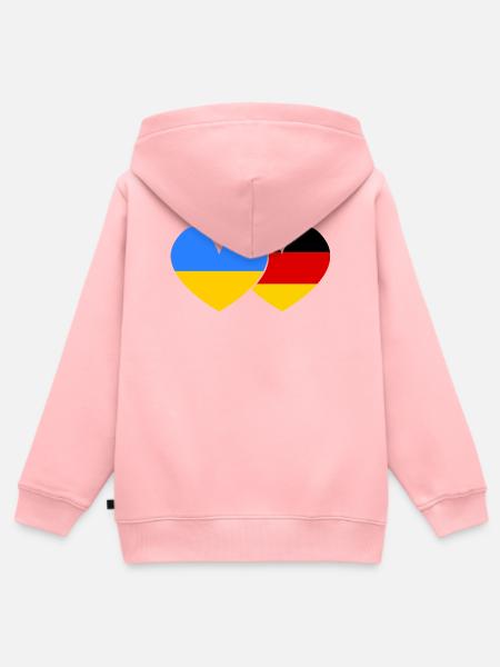 Ukraine Deutschland Freundschaft  - Kinder Premium Organic Zip Hoodie - Rosa