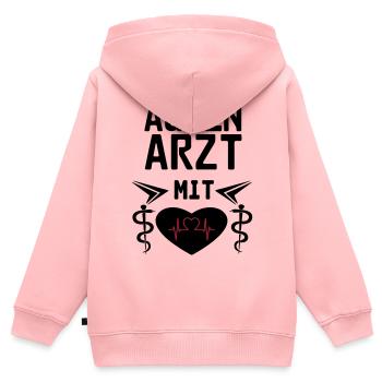 Augenarzt mit Herz Geschenk - Kinder Premium Organic Zip Hoodie - Rosa - Hinten - AI Model Kid Female (0cm)