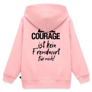 Zivilcourage Sprüche, Geschenk - Kinder Premium Organic Zip Hoodie - Rosa - Hinten - AI Model Kid Female (0cm)