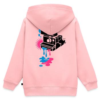 Instant camera - color drips out - - Kids Premium Organic Zip-up Hoodie - rose - Back - AI Model Kid Female (0cm)