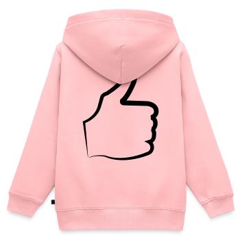 Pouce levé - Sweat Premium à capuche zippé enfant bio - rose - Dos - AI Model Kid Female (0cm)