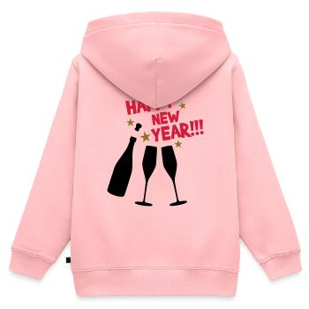 Happy New Year - Glückliches neues Jahr - Kinder Premium Organic Zip Hoodie - Rosa - Hinten - AI Model Kid Female (0cm)