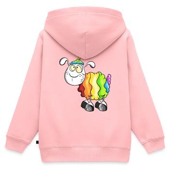 Mignon Sheep - Sweat Premium à capuche zippé enfant bio - rose - Dos - AI Model Kid Female (0cm)