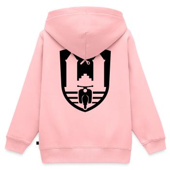 Mopedsport Wappen / Logo / Emblem - Kinder Premium Organic Zip Hoodie - Rosa - Hinten - AI Model Kid Female (0cm)