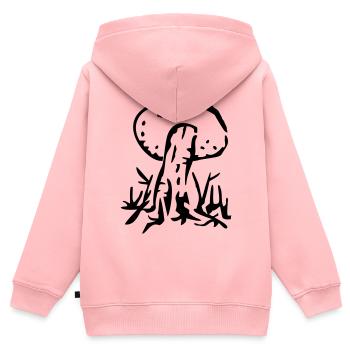 pilz natur speise - Kinder Premium Organic Zip Hoodie - Rosa - Hinten - AI Model Kid Female (0cm)