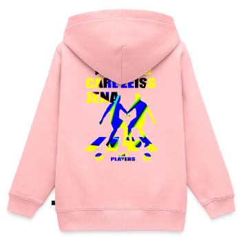 FC Carl Zeiss Jena - Kinder Premium Organic Zip Hoodie - Rosa - Hinten - AI Model Kid Female (0cm)