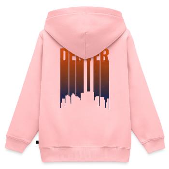 Pente de la ligne d’horizon de Denver - Sweat Premium à capuche zippé enfant bio - rose - Dos - AI Model Kid Female (0cm)