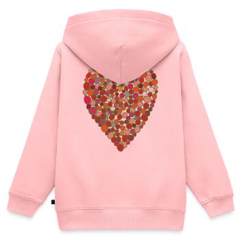 Cœur de bulle - Sweat Premium à capuche zippé enfant bio - rose - Dos - AI Model Kid Female (0cm)