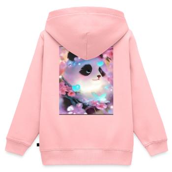 Panda Bild - Kinder Premium Organic Zip Hoodie - Rosa - Hinten - AI Model Kid Female (0cm)