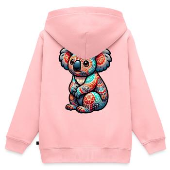 Koala - Kinder Premium Organic Zip Hoodie - Rosa - Hinten - AI Model Kid Female (0cm)