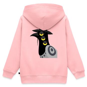 Dämonischer Vogel skeptisch - Kinder Premium Organic Zip Hoodie - Rosa - Hinten - AI Model Kid Female (0cm)