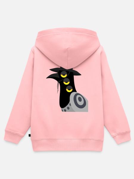 Dämonischer Vogel skeptisch - Kinder Premium Organic Zip Hoodie - Rosa