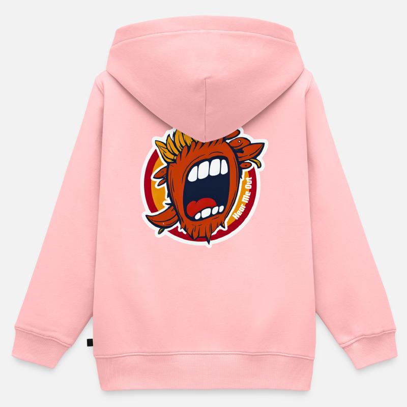Écoutez-moi - Sweat Premium à capuche zippé enfant bio - rose