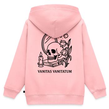 memento mori vanitas vanitatum - Kinder Premium Organic Zip Hoodie - Rosa - Hinten - AI Model Kid Female (0cm)