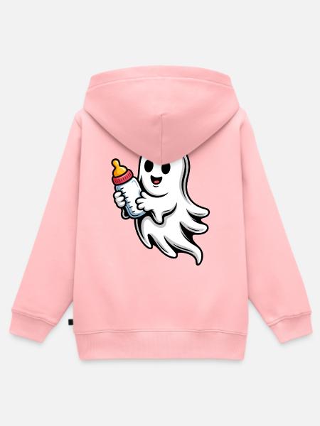 Kleiner Geist mit Fläschchen - Kinder Premium Organic Zip Hoodie - Rosa