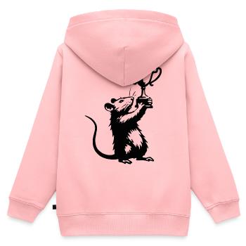 Rat with Cup - Kids Premium Organic Zip-up Hoodie - rose - Back - AI Model Kid Female (0cm)