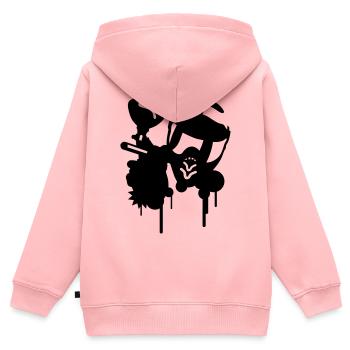 Paintball - Kinder Premium Organic Zip Hoodie - Rosa - Hinten - AI Model Kid Female (0cm)