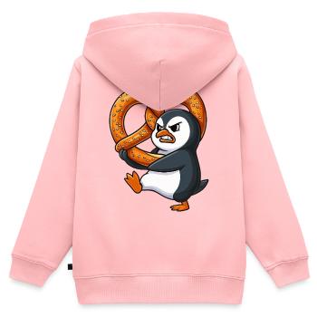 Grim Penguin avec bretzel Bavarian Funny Car - Sweat Premium à capuche zippé enfant bio - rose - Dos - AI Model Kid Female (0cm)