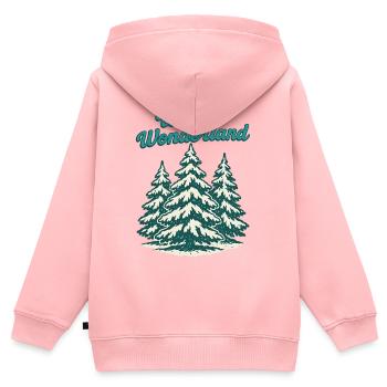 Winter Wonderland Kiefern - Kinder Premium Organic Zip Hoodie - Rosa - Hinten - AI Model Kid Female (0cm)