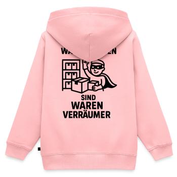 waren verräumer helden - Kinder Premium Organic Zip Hoodie - Rosa - Hinten - AI Model Kid Female (0cm)