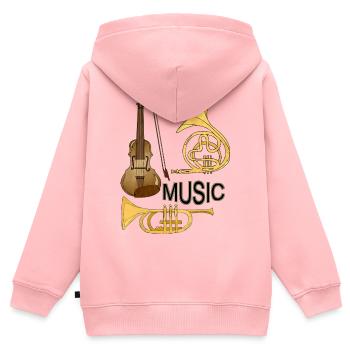 Musikinstrumente - Kinder Premium Organic Zip Hoodie - Rosa - Hinten - AI Model Kid Female (0cm)