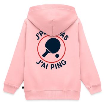 Ich kann nicht, ich ping. - Kinder Premium Organic Zip Hoodie - Rosa - Hinten - AI Model Kid Female (0cm)