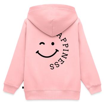 happiness smile - Kinder Premium Organic Zip Hoodie - Rosa - Hinten - AI Model Kid Female (0cm)