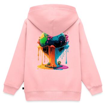 Globus - Erde - Weltkugel - Kinder Premium Organic Zip Hoodie - Rosa - Hinten - AI Model Kid Female (0cm)