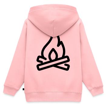 feu de camp - Sweat Premium à capuche zippé enfant bio - rose - Dos - AI Model Kid Female (0cm)