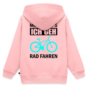 Cyanes Fahrrad Silhouette - Kinder Premium Organic Zip Hoodie - Rosa - Hinten - AI Model Kid Female (0cm)